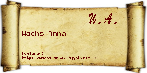 Wachs Anna névjegykártya